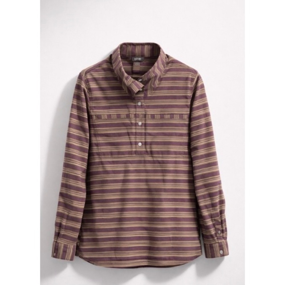 Mountain Hardwear Womens Striped Pullover Shirt Purple Gorpcore Outdoor Retro M